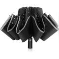 Meilleur voyage automatique à double couche 3 plier 3 plier grande taille grande taille personnalisée parapluie pliant inversé imprimé avec logo